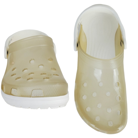 NWB Crocs unisex classic translucent clear slip on clogs white outdoor beach - Picture 9 of 13